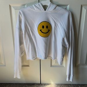 smiley face cropped hoodie from forever 21